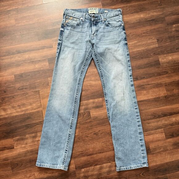 Ariat M7 Slim Fit Straight Leg Jeans 31/34 Light Wash Denim Western Work - Picture 2 of 12